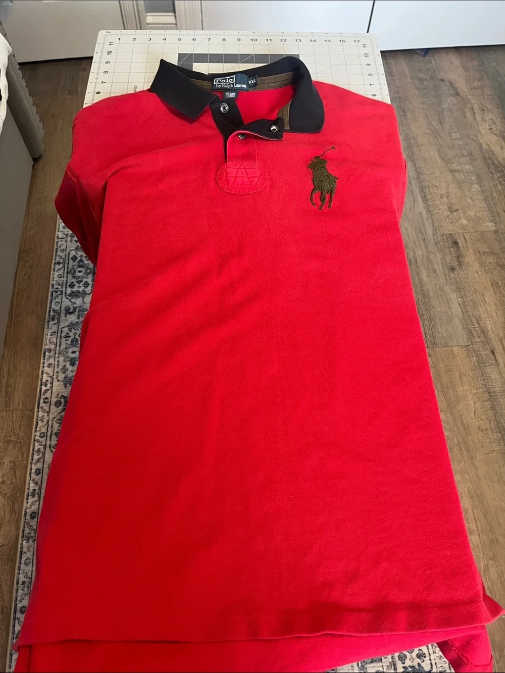 Ralph Lauren Red Polo with Embroidery Big Pony- *** almost vintage **